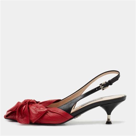 bow slingback pump prada|Prada slingback pointed toe pumps.